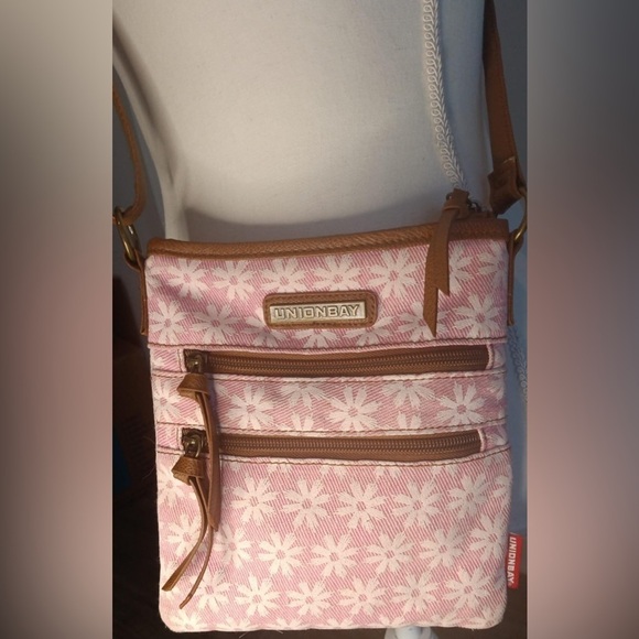 Unionbay Crossbody Purse Fabric Pink Flowers Small - Picture 3 of 7